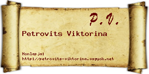 Petrovits Viktorina névjegykártya